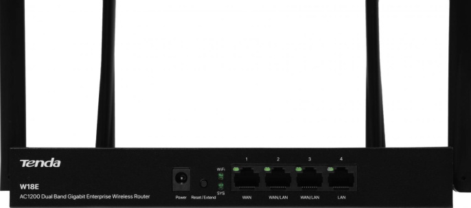 Wi-Fi роутер TENDA W18E, AC1200, черный