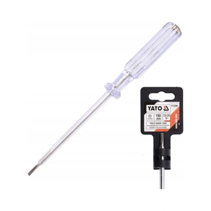 Отвёртка индикаторная YATO 250Вт 3х190мм YT-28300 361328300 092 1