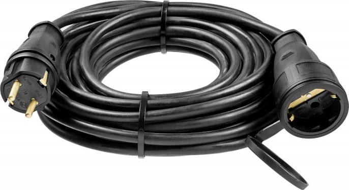 Удлинитель силовой Зубр 55017-30, розеток 1шт, 3x2.5 кв.мм, 16A, 30м, КГ, без катушки, черный