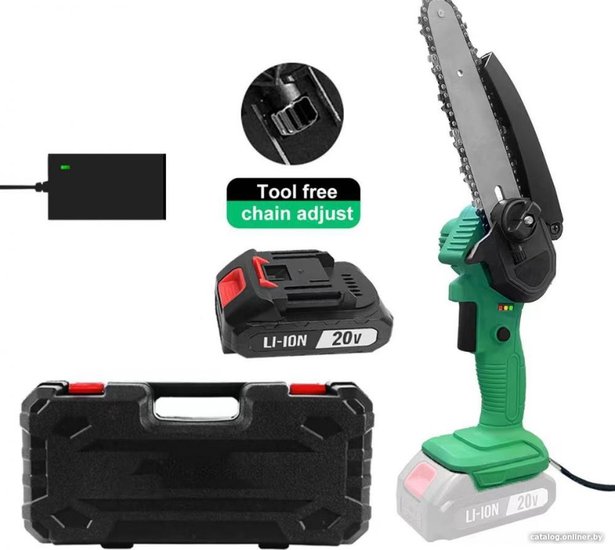 Цепная аккумуляторная пила Zitrek GreenSaw 20 Extra power 20 В, 4,0 Ач Li-ion аккумулятор 1 шт, ЗУ 082-1851-1