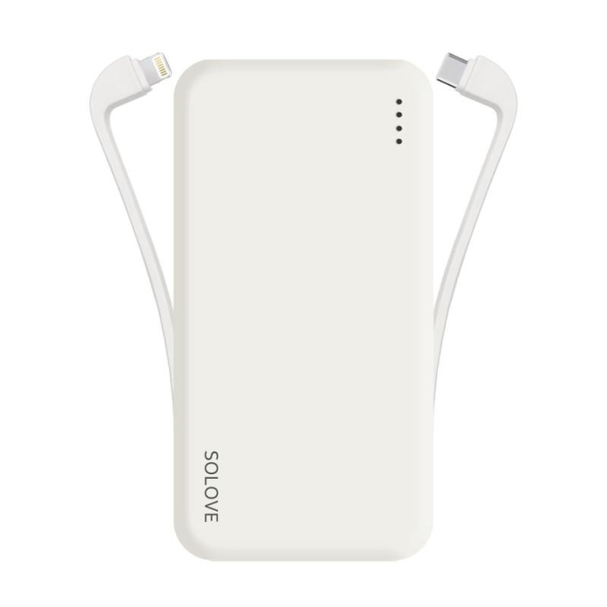 Внешний аккумулятор (Power Bank) SOLOVE W7,  10000мAч,  белый [w7 white rus]