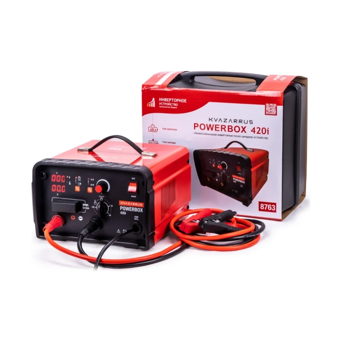 Инверторное пуско-зарядное устройство KVAZARRUS powerbox 420i, таймер, пластиковый кейс 8763