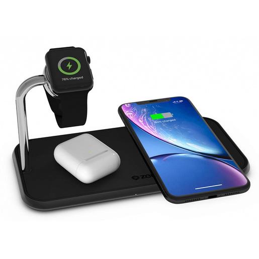 Зарядное устройство беспроводное ZENS Dual+Watch Aluminium Wireless Charger Black ZEDC05B/00