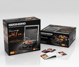 REDMOND RGM-M809 SteakMaster Электрогриль, 2000Вт, черный/серебристый
