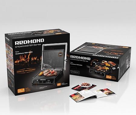 REDMOND RGM-M809 SteakMaster Электрогриль, 2000Вт, черный/серебристый