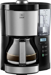 Кофеварка Melitta Look V Therm Timer Black Filter,  капельная,  черный  / нержавеющая сталь [1025-18]