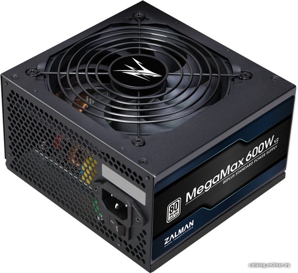 Блок питания Zalman MegaMax 600W ZM600-TXIIv2 ATX 12V v2.3, APFC, 80Plus Standard, 3,3V-22А, 5V-21А, 12V-45А, -12V-0.5А, 5Vsb-3А, OPP/OVP/UVP/SCP, размер кулера: 120мм, 140x150x86mm, 1.68кг