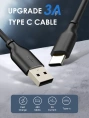 Кабель CABLETIME CA32H (CT-C160-U32(3A)-CMAM1-B1) 1 м, 3A ПВХ USB-A2.0 на USB-C, черный