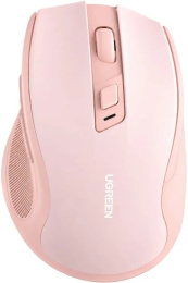 Мышка компьютерная беспроводная UGREEN MU006 15378 Ergonomic Wireless Mouse 2.4G 4000DPI Silence Design. Цвет: розовый 15378_