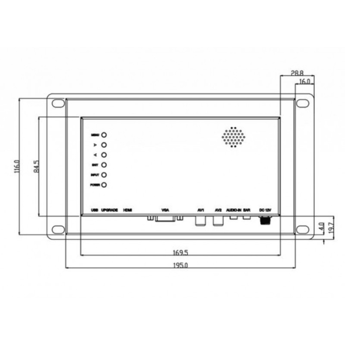 Встраиваемый сенсорный монитор 7" Lilliput TK700-NP/C/