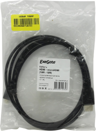 Кабель HDMI-microHDMI ExeGate EX-CC-HDMID-1.8 19M/19M, 1,8м, ver1.4, позолоченные контакты EX254073RUS