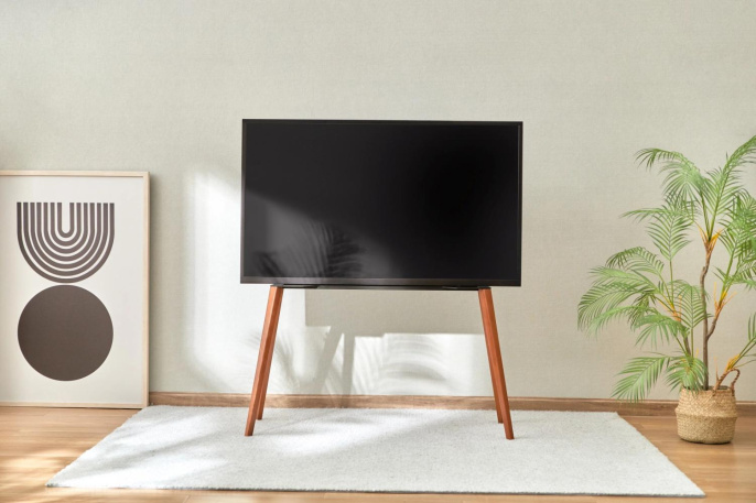 Подставка для телевизора Cactus CS-ST3646BKWN черный/орех 49"-75" макс.40кг напольный