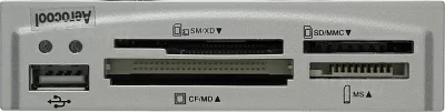 Картридер Aerocool AT-003 3.5" Internal USB CF/MD/MMC/SDHC/xD/MS Card Reader/Writer+1xUSB