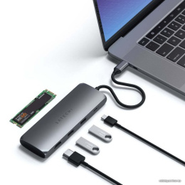 Внешний корпус Satechi USB-C NVME AND SATA SSD ENCLOSURE. Цвет: серый космос (ST-UCNSEM)