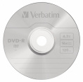 Оптический диск DVD-R Verbatim 4.7ГБ 16x, 10шт., bulk [43729]