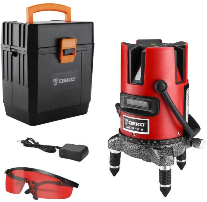 Уровень лазер. Deko DKLL02RB 2кл.лаз. 635нм цв.луч. красный 2луч. 065-0276