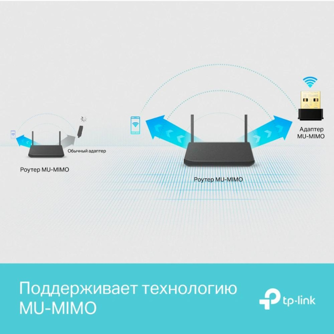 Сетевой адаптер Wi-Fi TP-Link ARCHER T3U NANO AC1300 USB 2.0