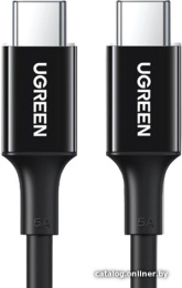 Кабель UGREEN US300 80371 Type-C Male to Type-C Male 2.0 ABS Shell 5A Current. Длина: 1м. Цвет: черный