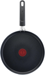 Сковорода блинная Tefal Force 4218522 круглая 22см покрытие: антипригарное ручка несъемная (без крышки) черный (9100048318)