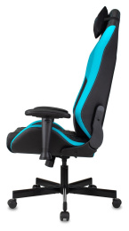 Кресло игровое Knight Neon черный/голубой соты экокожа с подголов. крестов. металл