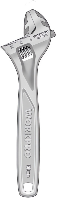 Ключ разводной WorkPro WP272006 150мм хром-ванадиевая сталь, максимальная ширина зажима: 24мм