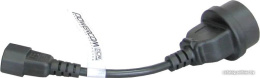 Кабель PowerCom SCUT IEC-320 C14-Socket Type-F (для компьютера, функция: питание устройств, 250V, 10A, длина: 0.23 м)