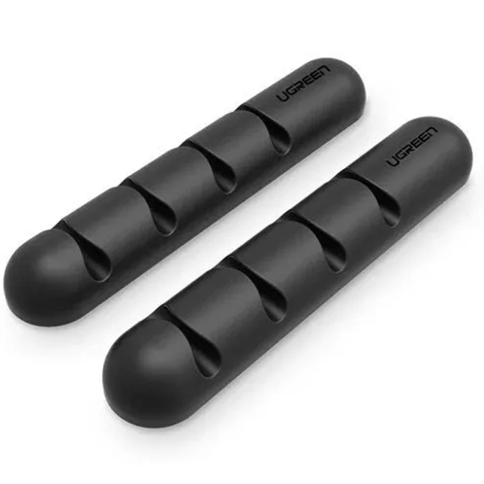 Органайзер для кабелей  UGREEN LP114 (30762) Cable Organizer 4 слота 2 шт/упаковке. Цвет: черный