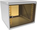 Шкаф коммутационный Suprlan 05-1096 настенный 9U 600x600мм пер.дв.стекл направл.под закл.гайки 70кг светло-серый 535мм 22.69кг 500мм металл