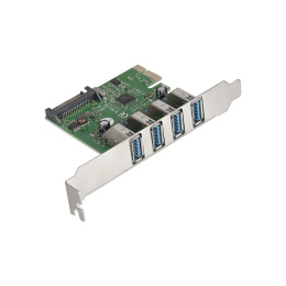 Контроллер ExeGate EXE-314 (PCI-E x1 v2.0, 4*USB3.0 ext., разъем доп.питания SATA 15pin, VIA Labs Chipset VL805) EX283716RUS