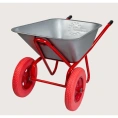 Строительная тачка Variant двухколесная, УСИЛЕННАЯ PU, 110 л, 2 колеса PU (ПОЛИУРЕТАНОВОЕ), 3.25/3.00-8. грузоподъемность 200 кг, корыто 0,8 мм. 12110Лт