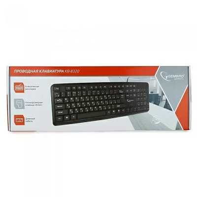 Клавиатура Gembird KB-8320U-BL Black USB 104КЛ