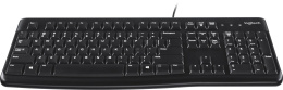 Клавиатура Logitech K120, проводная, USB, мембранная, заводское нанесение кириллицы, черный [920-002522]