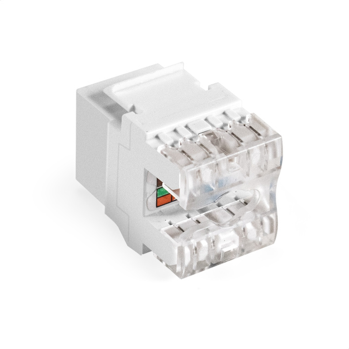 Модуль-вставка Keystone Jack RJ-45 ExeGate KJ-8P8C-U-C5e-180SH-Dual (Кат.5e, неэкранированная, 180 градусов, со шторками, IDC Krone/110) EX297339RUS