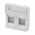 Rexant 03-0162 Вставка Mosaic 45x45, на 2 порта с прозрачной шторкой и увеличенным окном маркировки, белая