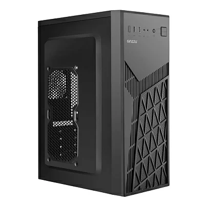 Корпус GINZZU A410 Miditower ATX 2*USB2 + Audio на передней панели, сталь, черный