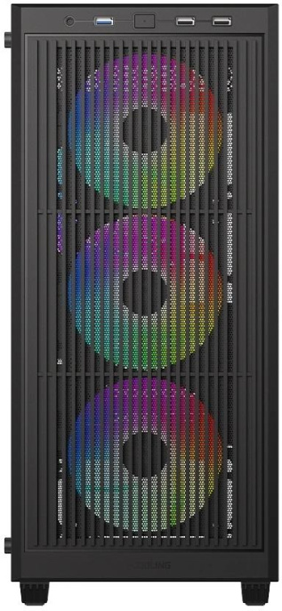 Корпус ID-Cooling Ware 300 черный без БП mATX 6x120mm 2xUSB2.0 1xUSB3.0 audio bott PSU WARE 300 ARGB