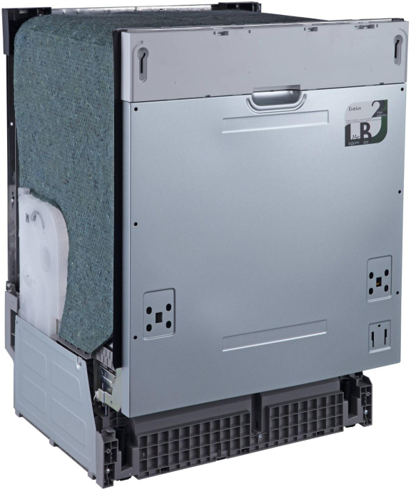 Посудомоечная машина ПММ EVELUX встраиваемая полноразмерная, 60 см, 6 программ, 13 комплектов, 60 см, LED индикация, таймер 3-6-9, А+АА, 55 дб уровень шума, регулировка корзины по высоте, половинная загрузка 11л, потребление воды, 598х550х81