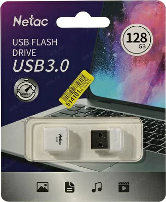 Флешка USB3.0 128Gb Netac U116 (NT03U116N-128G-30WH) USB 3.0 Type-A, пластик, с колпачком, белый