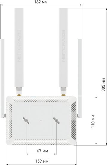 4G Wi-Fi роутер Netcraze Explorer 4G NC-4910 802.11ac Wi-Fi 5 , 2.4 ГГц/5 ГГц, до 1200 Mbps, 802.1X, WAN, 4xFast LAN