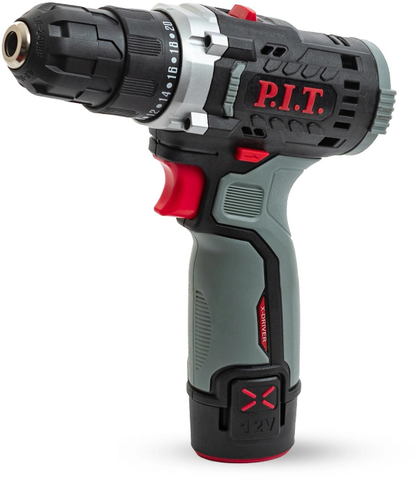 Дрель безударная P.I.T. PBM12K-10A/2 патрон:быстрозажимной реверс кейс в комплекте