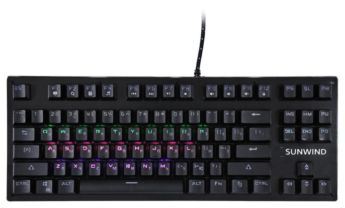 Клавиатура SunWind SW-K900G механическая черный USB Multimedia for gamer LED 1422332 кабель 1.8м