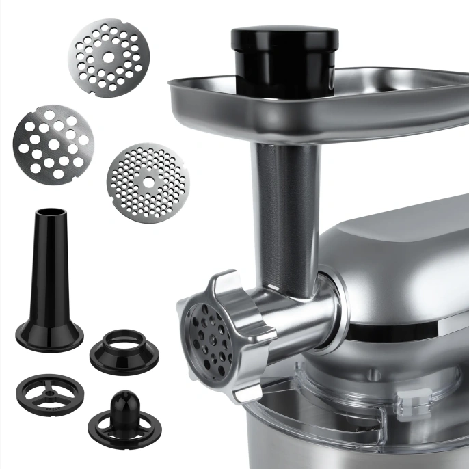 Кухонный комбайн RAGEX R101-900 9 в 1, 4.5 литра, 6 скоростей, 1500 Вт, серебристый