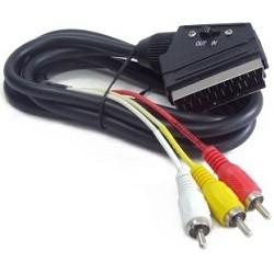 Кабель аудио/видео Gembird, SCART / 3xRCA, с переключателем направления сигнала, 1.8м CCV-519-001