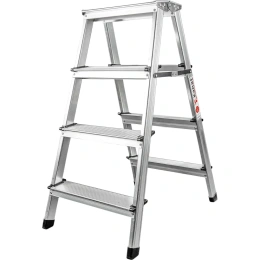 Стремянка двухсторонняя Kanat алюминиевая 4 ступени KAM-114