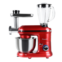 Кухонный комбайн RAGEX R101-600 9 в 1, 4.5 литра, 6 скоростей, 1500 Вт, красный