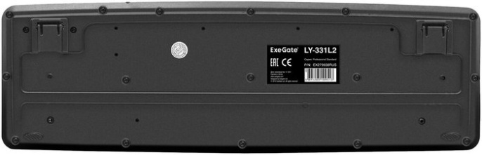 Клавиатура ExeGate Professional Standard LY-331L2 (USB, полноразмерная, влагозащищенная, 104кл., Enter большой, длина кабеля 2,2м, черная, Color Box) EX279938RUS