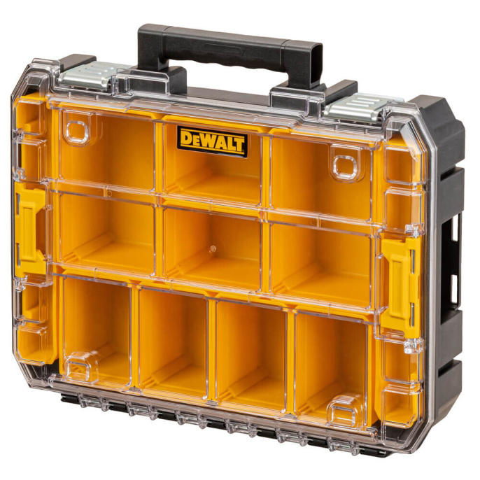 Органайзер DeWalt DWST82968-1 назначение системы хранения: для фурнитуры, количество секций: 10, объем главного отделения: 7.8л, грузоподъемность: 20кг, класс защиты: IP54
