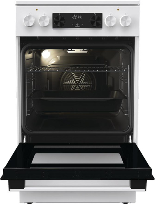 Электрическая плита Gorenje GEC5C61WG,  стеклокерамика,  без крышки,  белый