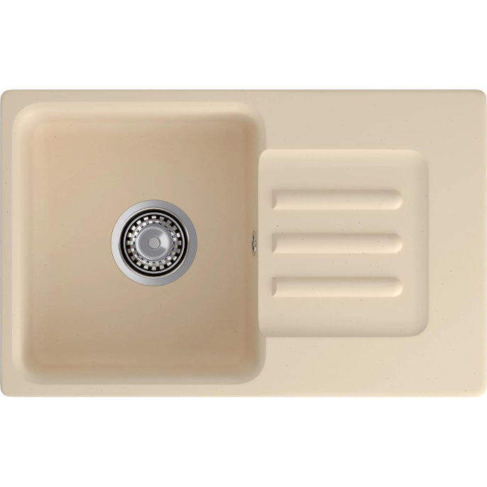 Кухонная мойка GRANFEST 680 L beige 1-чаша+крыло 681*433 мм, монтаж: врезной, материал: мрамор, цвет: бежевый SMART 680 L beige