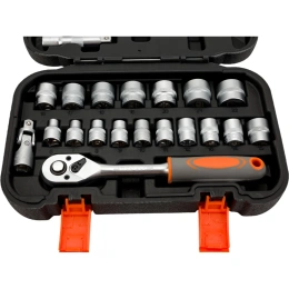 Набор инструментов STHOR 3/8 22 предмета пластиковый кейс 58661